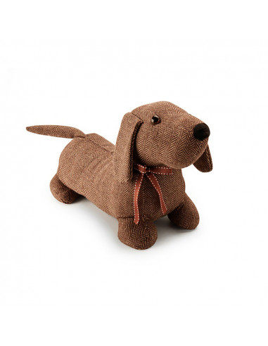 Butée de porte textile retient-porte 1kg chien marron. inofix
