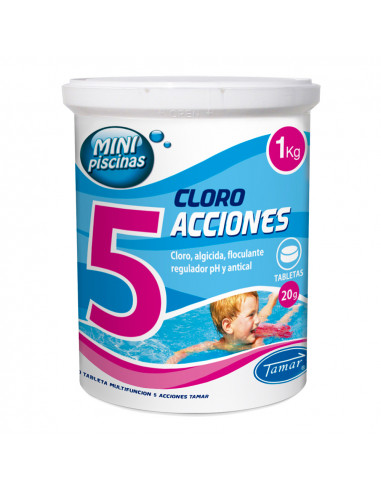 Chlore 5 actions pastilles 1kg tamar