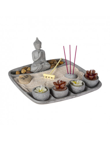 Jardin zen ciment gris 24x24x12 cm.