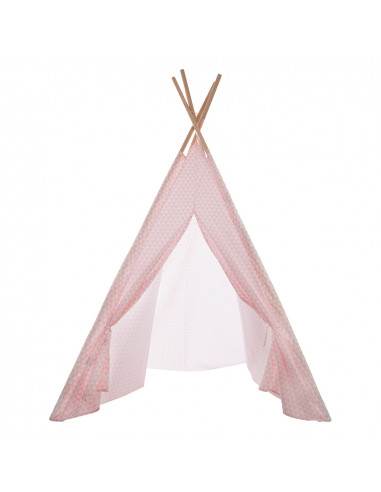 Tipi rose avec couvercle de rangement 160x120x120cm