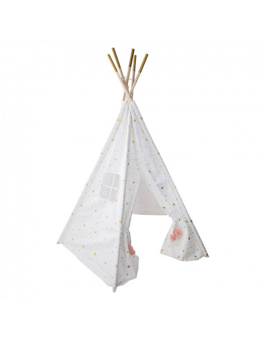 Tipi blanc avec fenêtre latérale 160x130x130cm