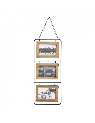 Porte-photo pour 3 photos en bois 52x22cm
