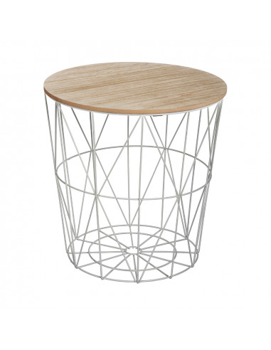 Table basse metal gris modèle kumi 41x40cm