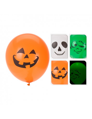 Pack 3 ballons halloween avec led.