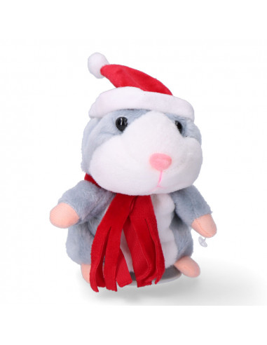 Hamster de noël en peluche 10x11x12cm