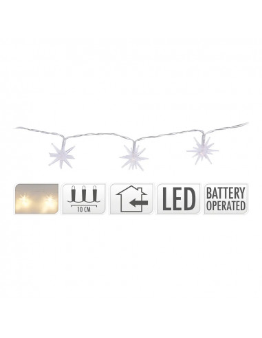 Guirlande étoile décorative. 10 leds lumières blanches froides 1,30m