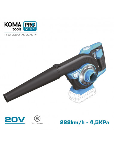 Aspirateur souffleur 20v (sans batterie et chargeur) 97x93cm koma tools pro series battery