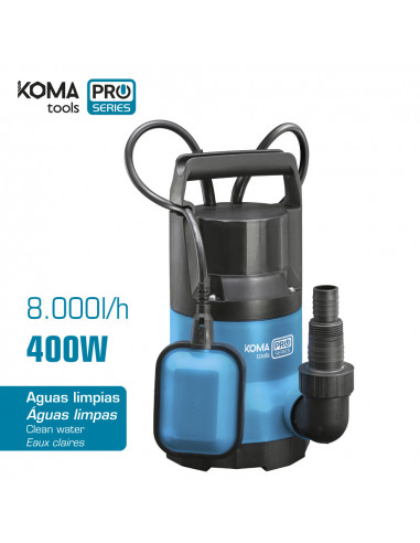 Pompe pour l´extraction d´eau propre 400w 17x30cm koma tools