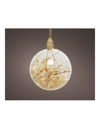 Boule microled decorative avec corde fine ø10x80cm 15 leds