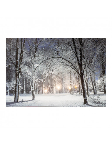 Panneau led paysage enneigé 58x1,5x38cm 6 leds 2 modèles assortis