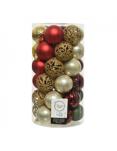 Lot de 37 boules décoratives de couleurs assorties ø6cm