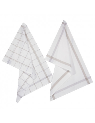 Pack 2 chiffons cuisine couleur gris 45x70cm