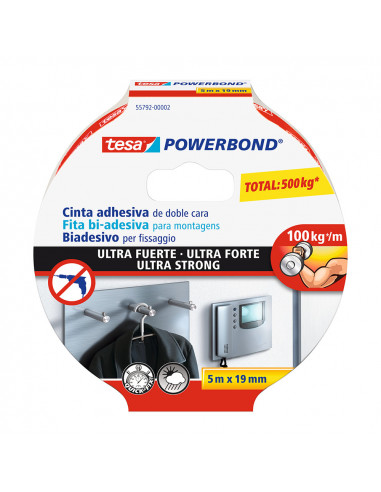 Ruban de montage extra fort 5m x 19mm 55792 tesa