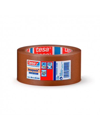 Ruban d'emballage pvc brun robuste 66m x 50mm 4100 tesa