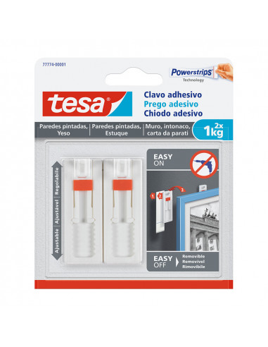 Clous adhésifs jusqu'à 1kg mur peint 77774 tesa