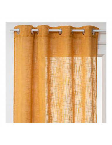 Rideau dentelle avec oeillets couleur ocre 140x240cm