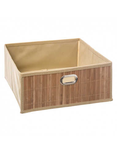 Panier pour meuble de salle de bain en bambou naturel 31x31x13.5cm