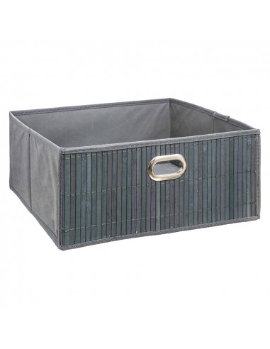 Panier pour meubles de salle de bain bambou gris 31x31x13,5cm