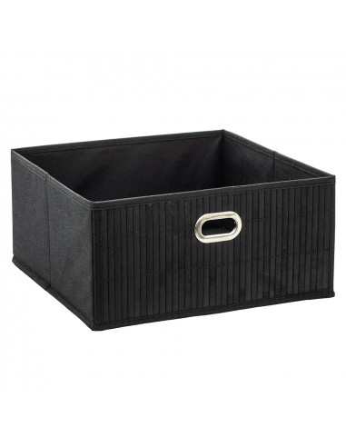 Panier pour meubles de salle de bain bambou noir 31x31x13,5cm