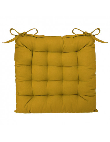 Coussin de chaise couleur moutarde 38x38cm