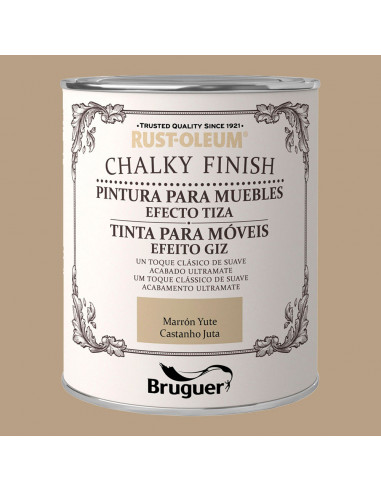 Rust-oleum chalcky finish meuble marron yute 0,75l 5397544 bruguer