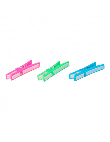Pack 12 pinces en plastique bi-injection edm
