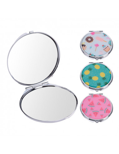 Miroir de poche double face différents designs.