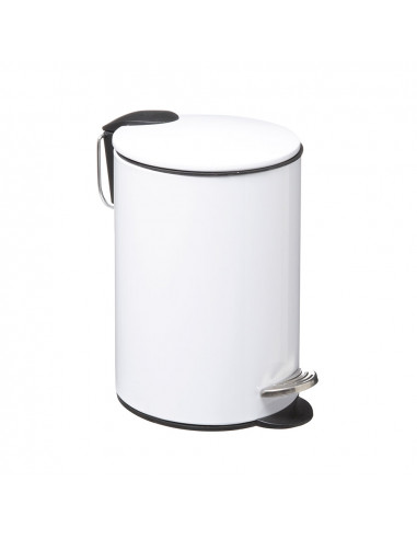Corbeille de salle de bain blanche. 3 litres. fermeture silencieuse.