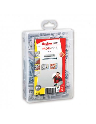 Boitier 90 bouchons + vis sx 5/6/8 + vis 512642 fischer.