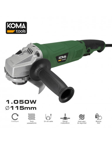 Broyeur électrique 1050w ø115mm 22,8x35,5cm koma tools