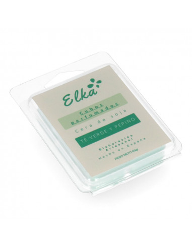 Pack de 6 cubes de thé vert et parfum de concombre cire parfumée. cire de soja 100% naturelle