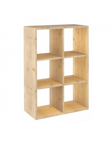 Étagère modulaire 6 cubes pin massif dinamique astigarraga
