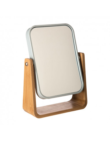 Miroir de salle de bain avec pied en bambou collection naturéo.