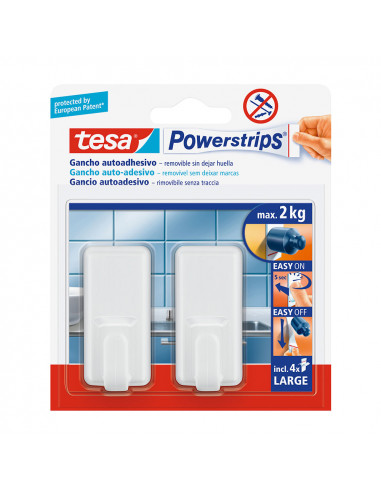 Tesa powerstrips jusqu'à 2kg classic blanc 58010