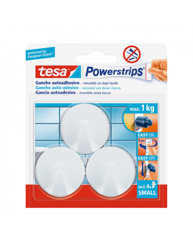 Tesa powerstrips jusqu'à 1kg circulaire blanc 57577