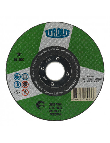 Disque de coupe pompe ø115x2,5x22,23 c 30 s bf 223025 tyrolit