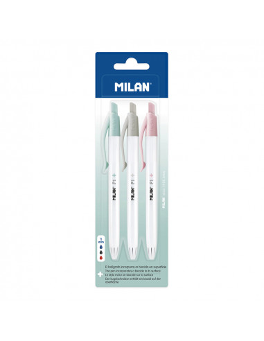 Blister 3 p1 stylo (bleu, noir et rouge), + édition milan