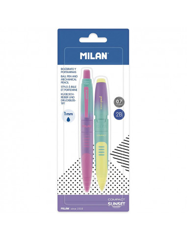 Blister 1 stylo + 1 etui compact sunset milan pen