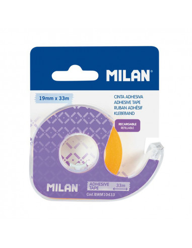 Blister distributeur ruban adhesif transparent 19mm x 33m milan