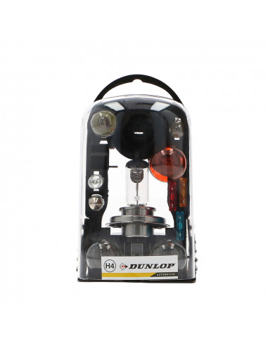Jeu de 11 ampoules h4 et fusibles pour phares de voiture dunlop