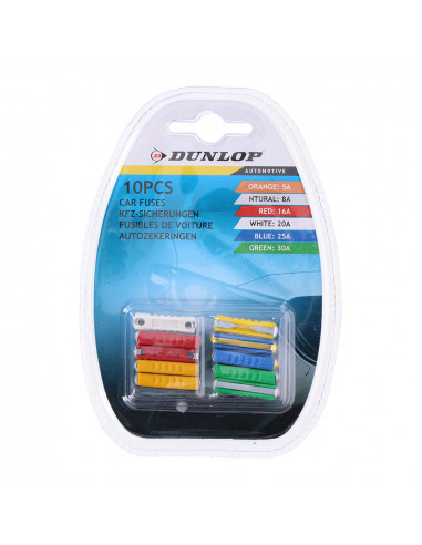 Jeu de 10 fusibles assortis pour voiture dunlop