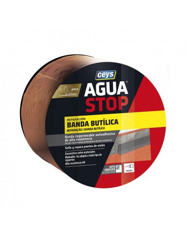 Aguastop banda impermeable. tuile de butyle 10cm x 10m 901006 ceys