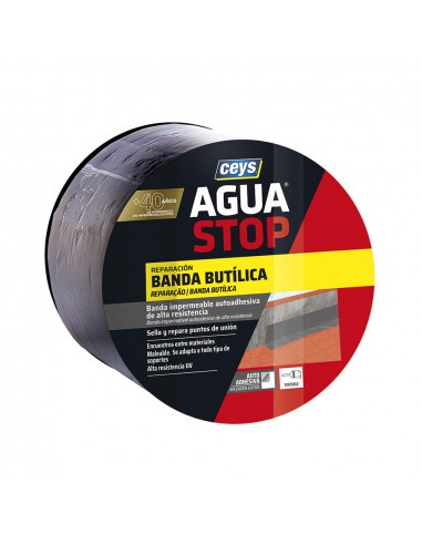 Aguastop banda imp. butyle gris 10cm x 10m 901005 ceys