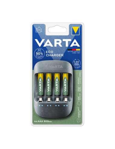 Chargeur varta eco charger pour piles aa et aaa avec piles aaa