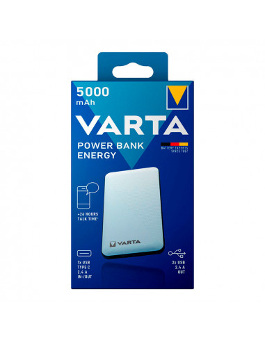 Power bank energy 5000ma varta 100/240v 74x11x138mm