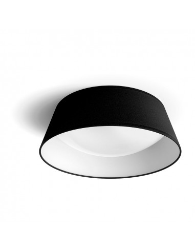 Plafonnier intérieur led 14w 1100lm 3000k mod. aube lumière chaude. couleur noire ø34x12cm philips