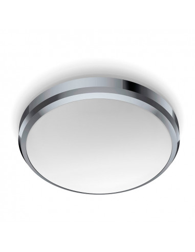 Plafonnier intérieur led 6w 640lm 4000k lumière du jour. couleur chrome (spécial salle de bain) ø22x7cm philips