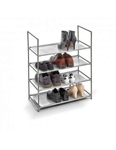 Porte-chaussures 4 étagères gris 58,5x28,5x70cm