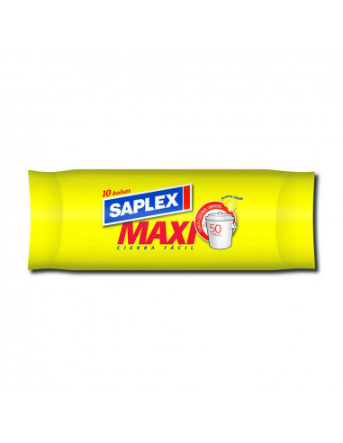 Sac poubelle maxi citron couleur blanche 50l 10 unit. saplex 57x70cm