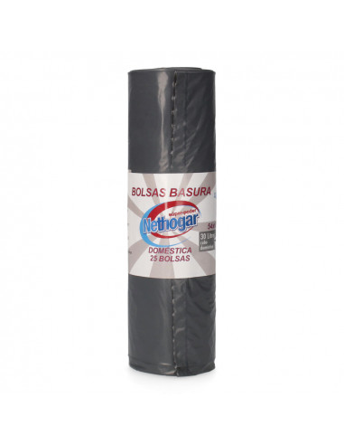 Sac poubelle ménagère 30l 25 unit. couleur gris 54x60cm